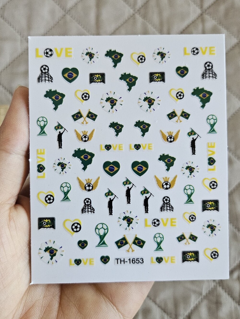 Brazil Nail Art Stickers, soccer themed